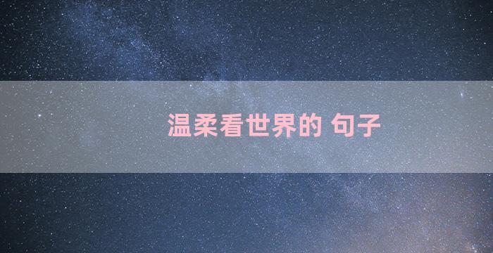 温柔看世界的 句子